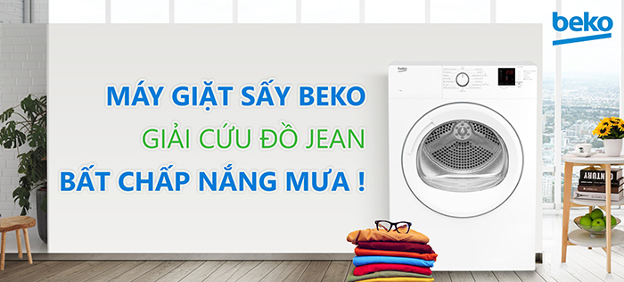 Máy giặt sấy Beko giải cứu quần áo ngày mưa