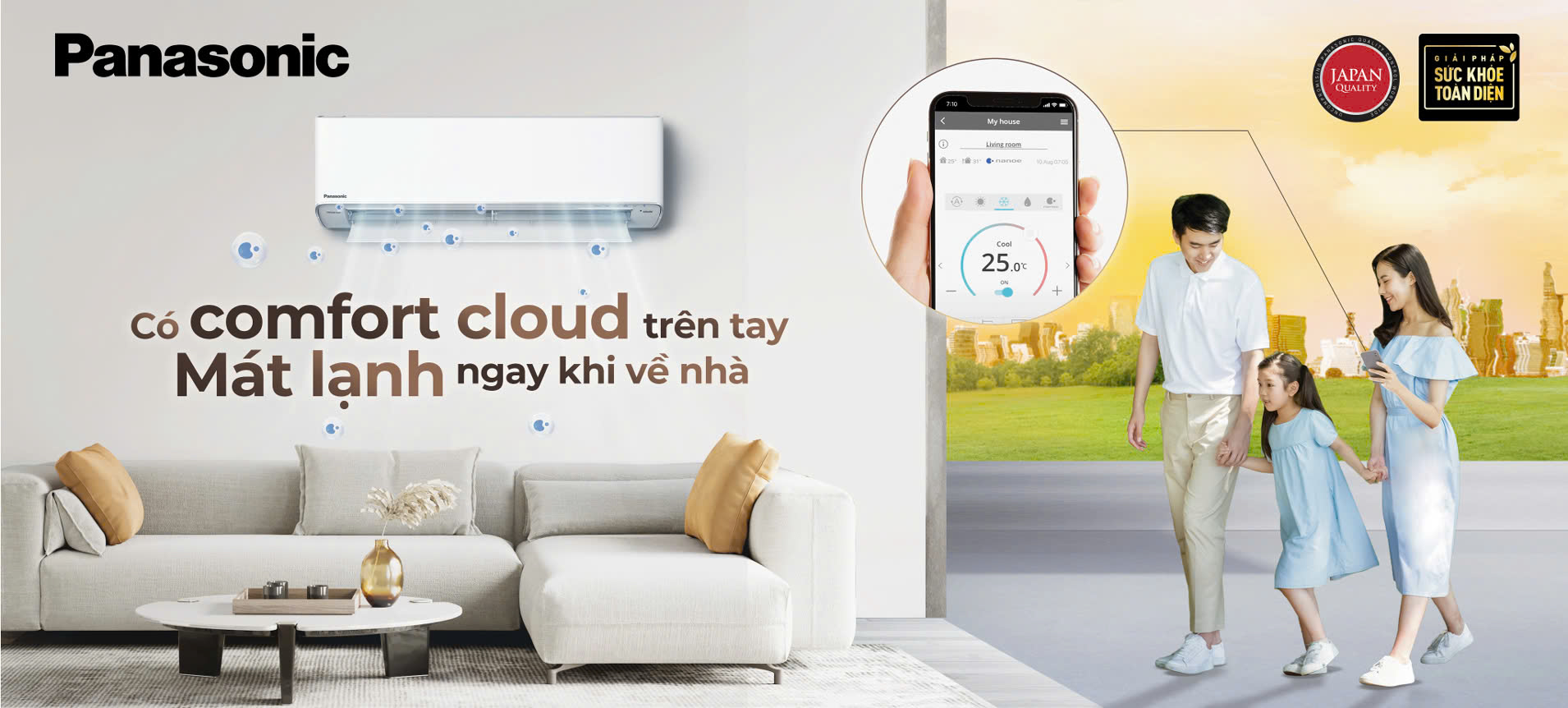 Comfort cloud trên tay - Mát lạnh ngay khi về