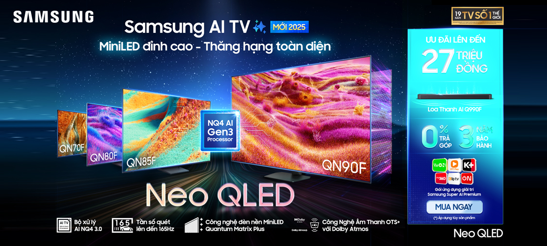 Samsung AI TV Miniled dỉnh cao- Thăng hạng toàn diện 