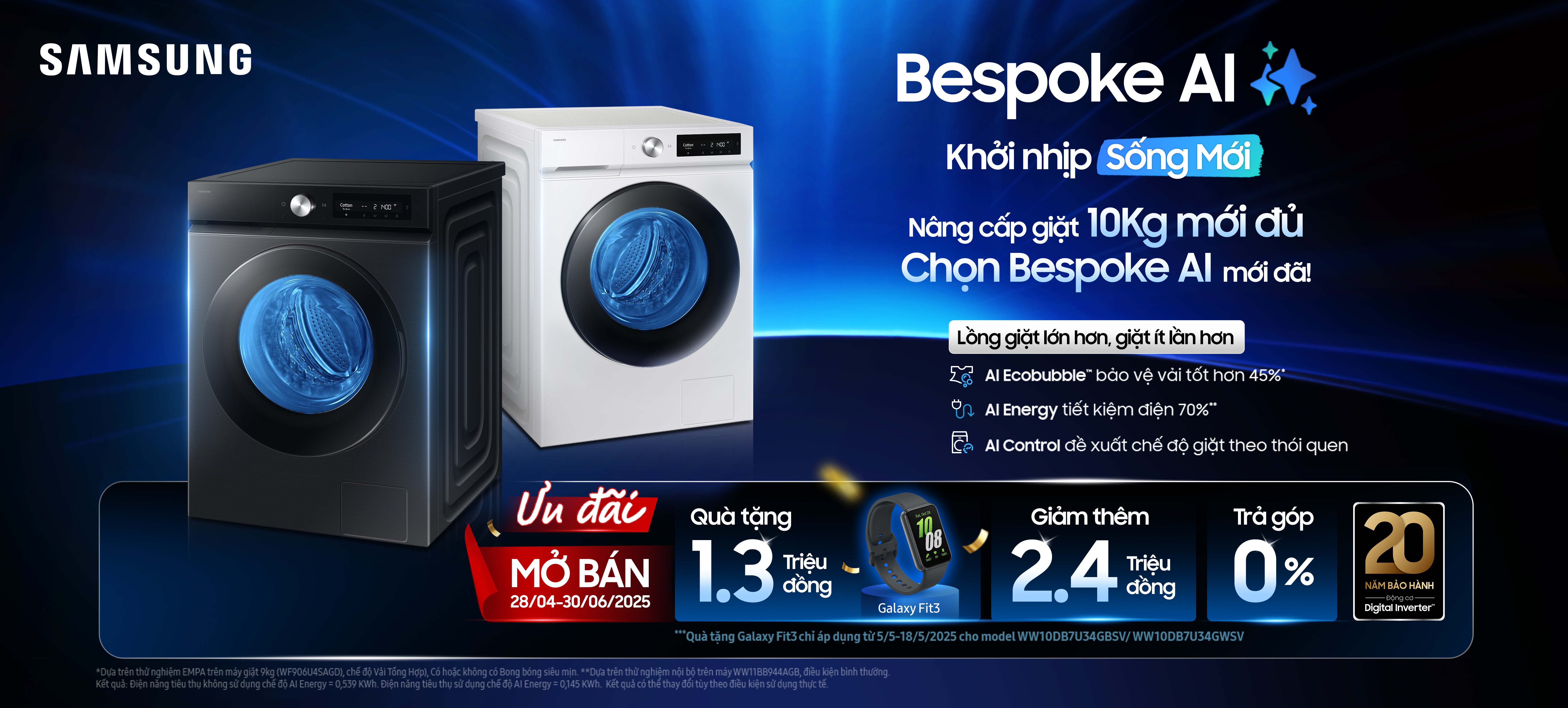 Nâng cấp giặt 10Kg mới đủ Chọn Bespoke Al mới đã!