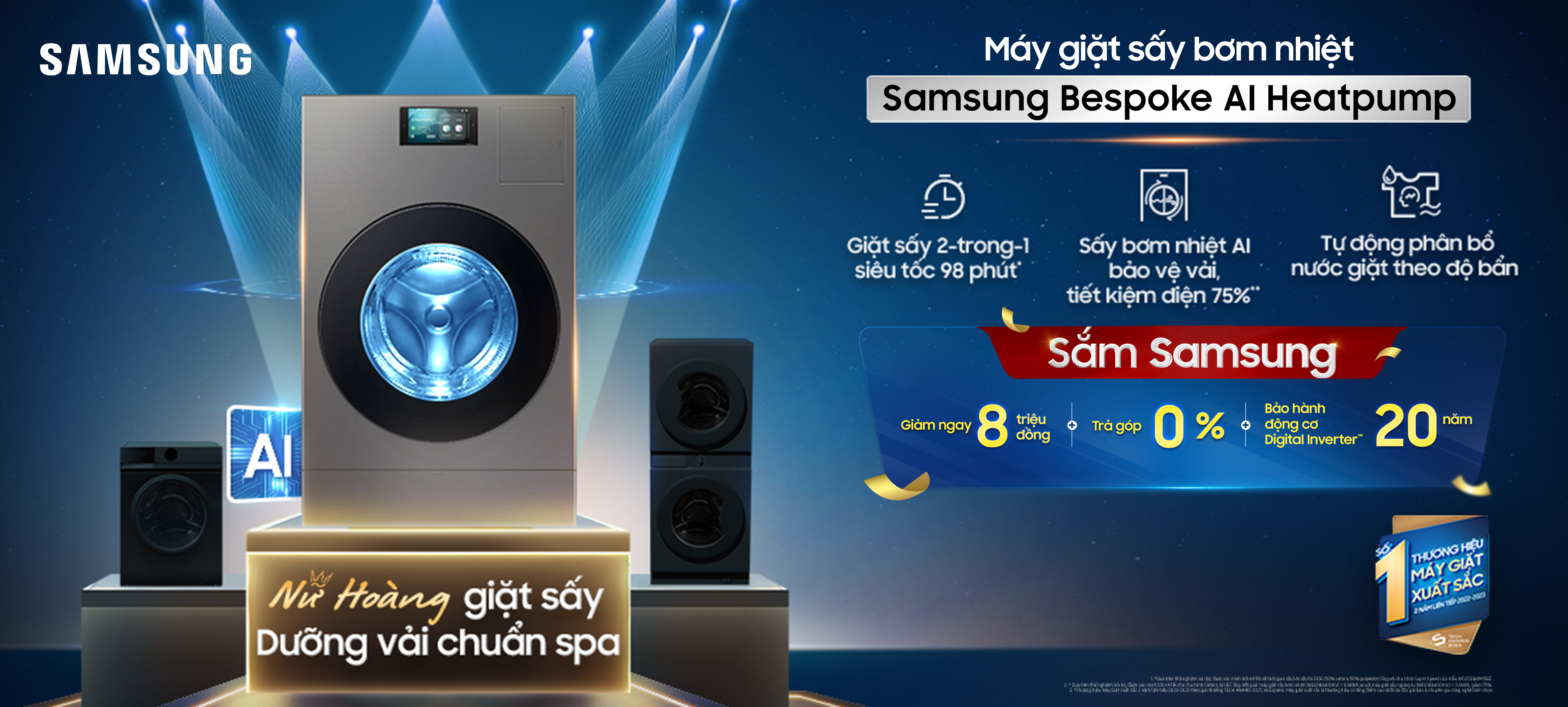 Máy giặt sấy bơm nhiệt Samsung Bespoke Al Heatpump