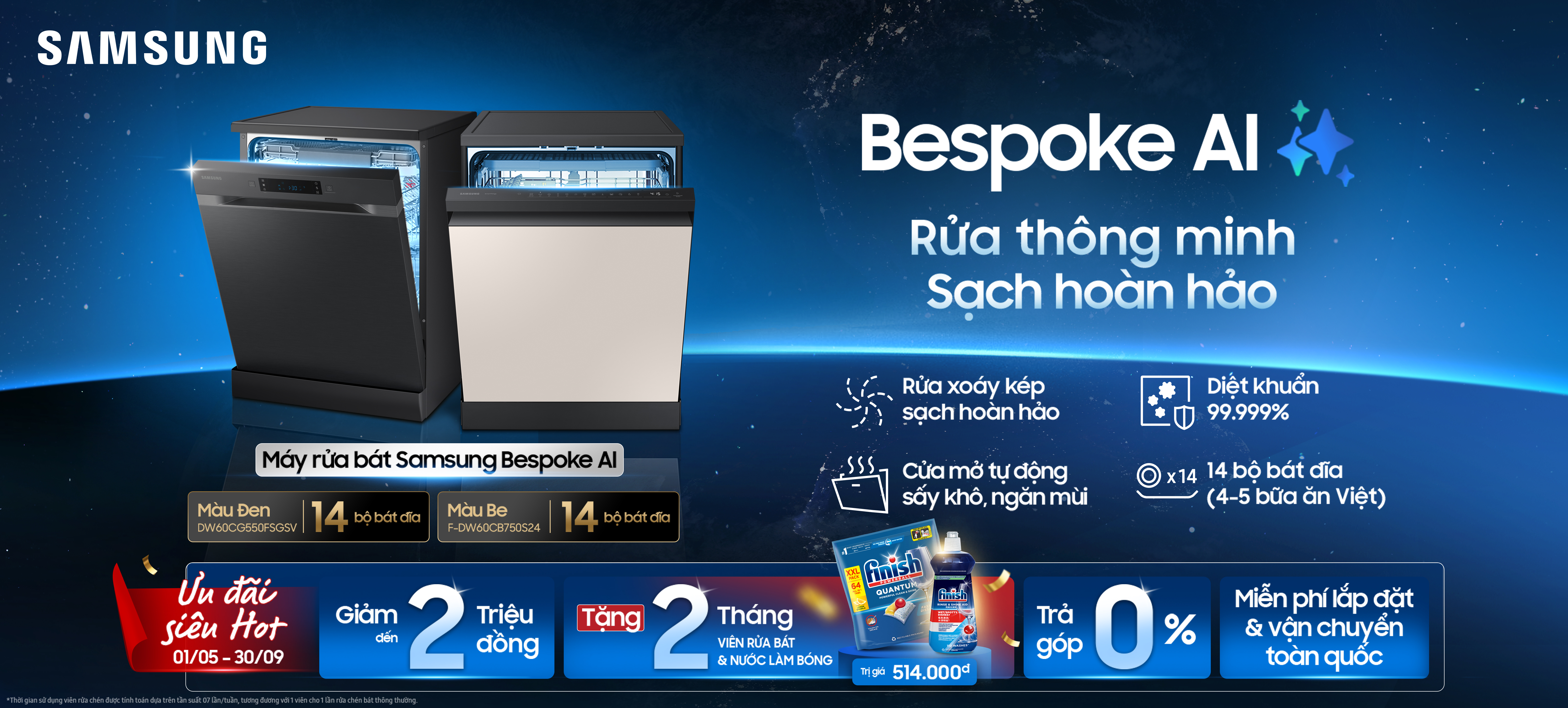 Bespoke ai Rửa thông minh Sạch hoàn hảo