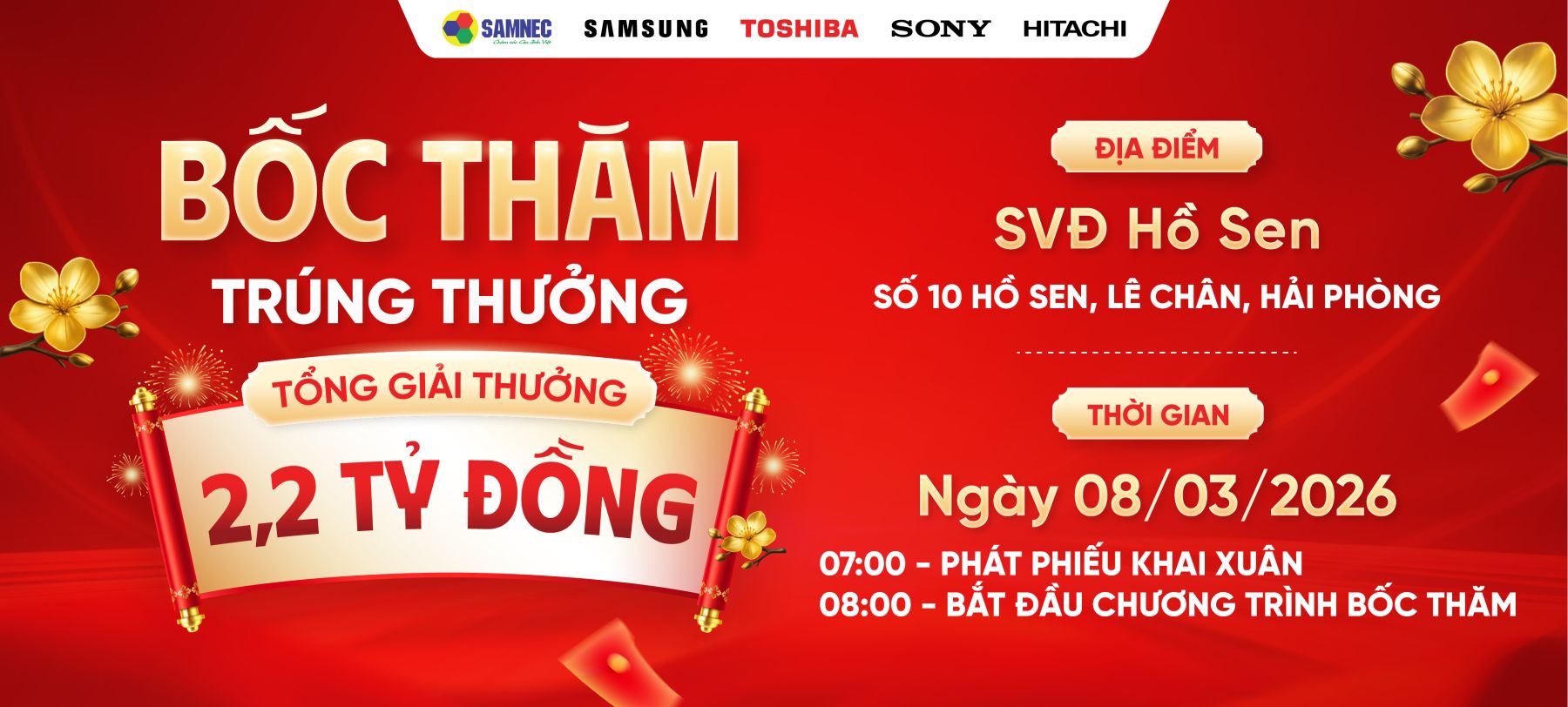 Bốc thăm Tỷ đồng 8-3 Chủ nhật này