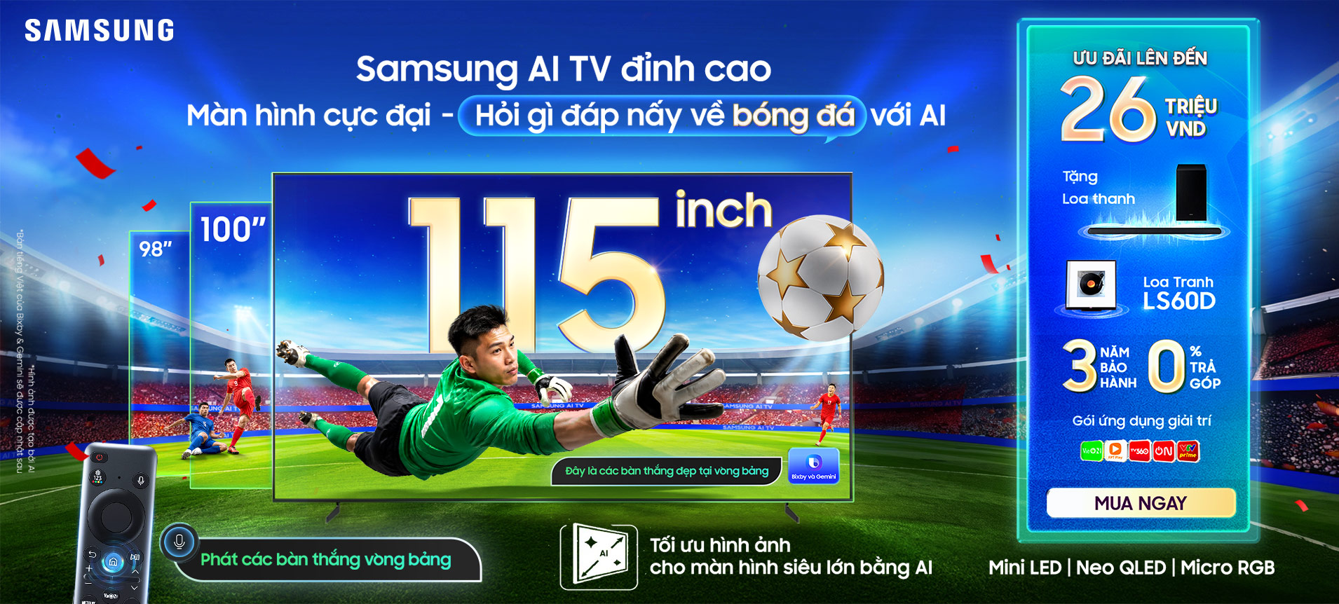 Samsung AI TV Đỉnh Cao - Màn hình cực lớn