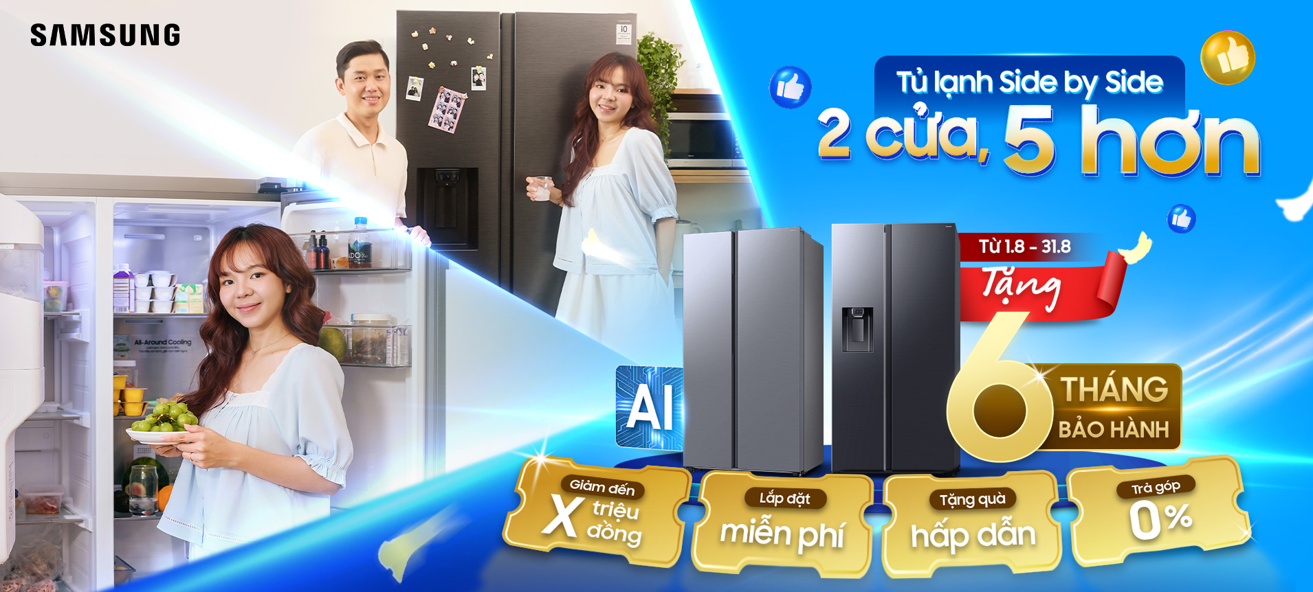 Tủ Lạnh Samsung Side By Side - KM bảo hành