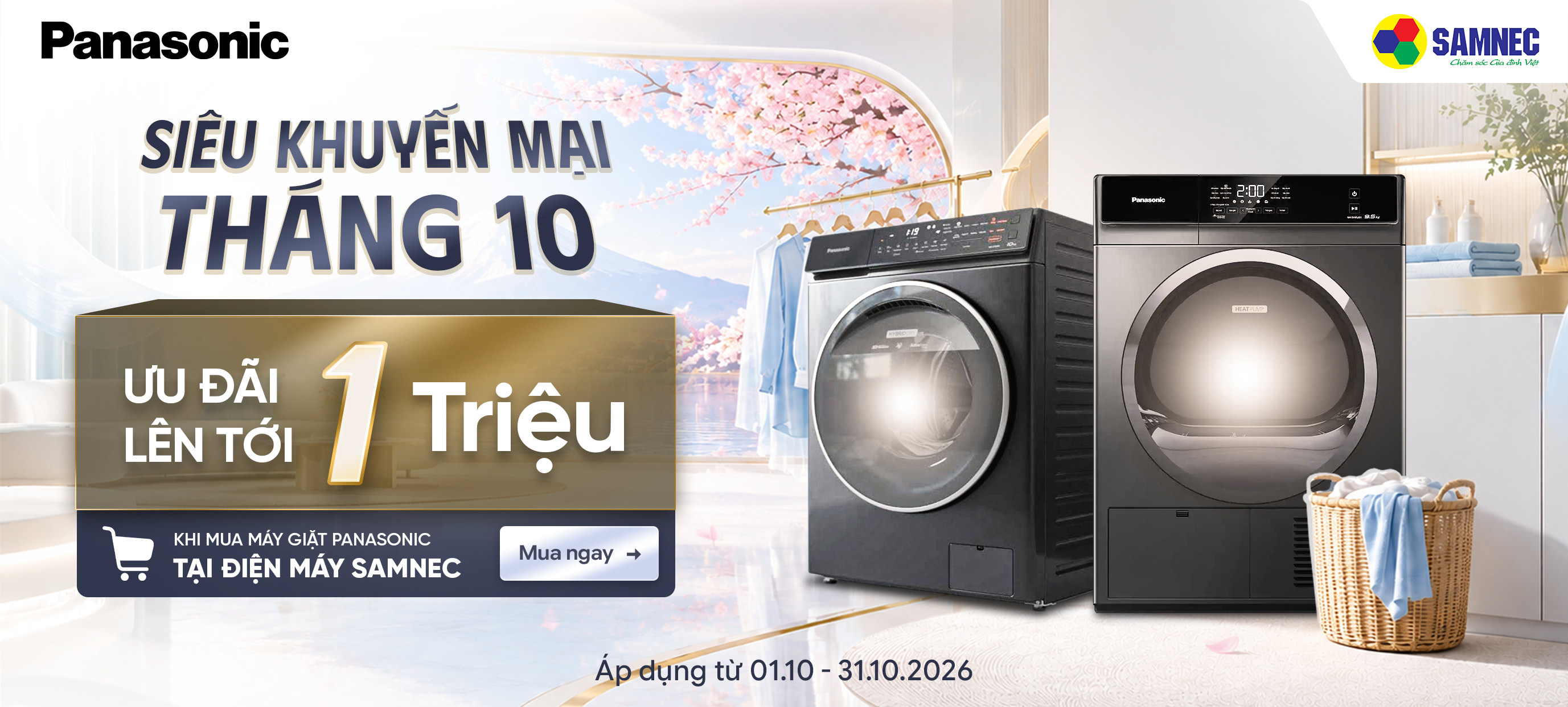 Máy giặt Panasonic - Ưu đãi tới 1tr đồng