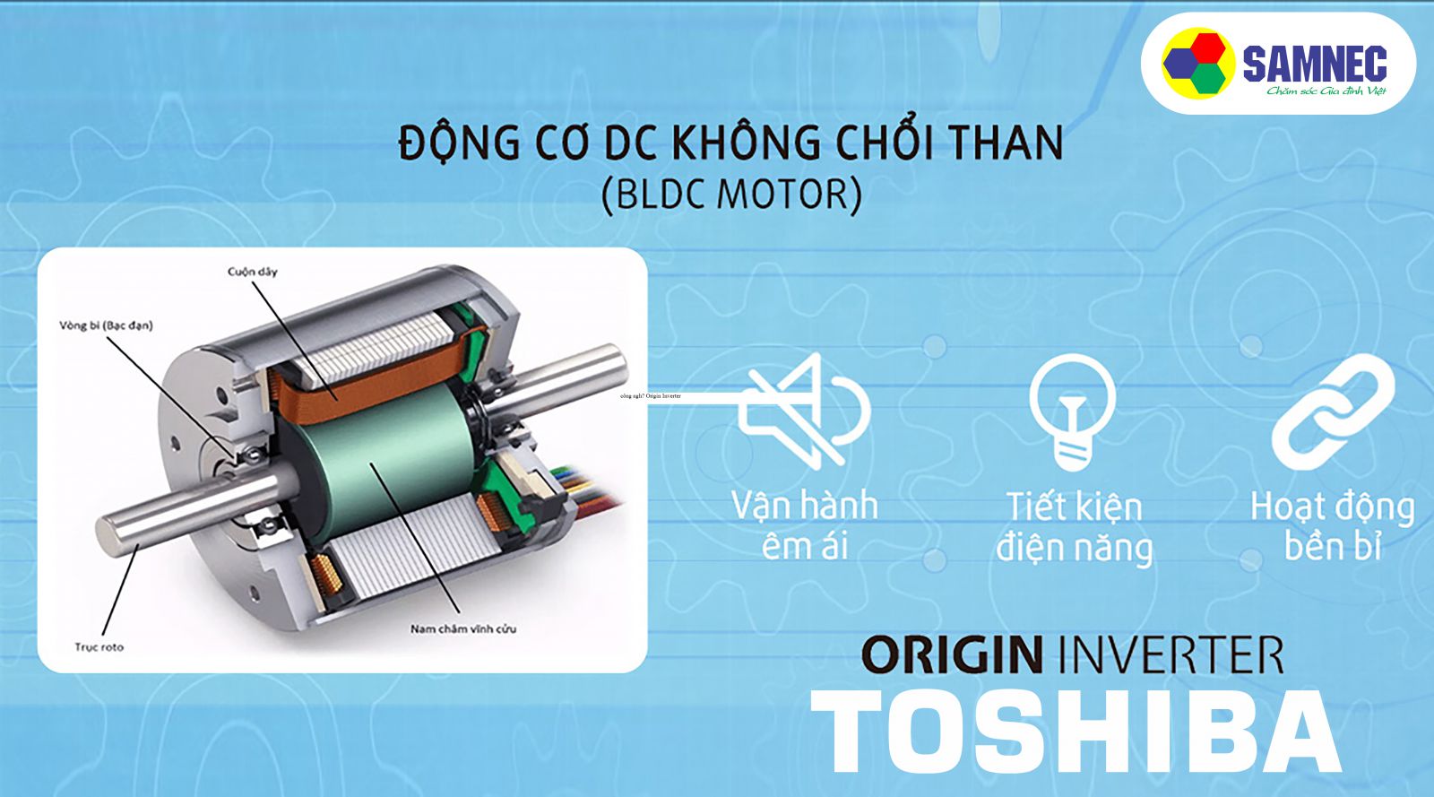 Công nghệ tiết kiệm điện Origin Inverter của Toshiba
