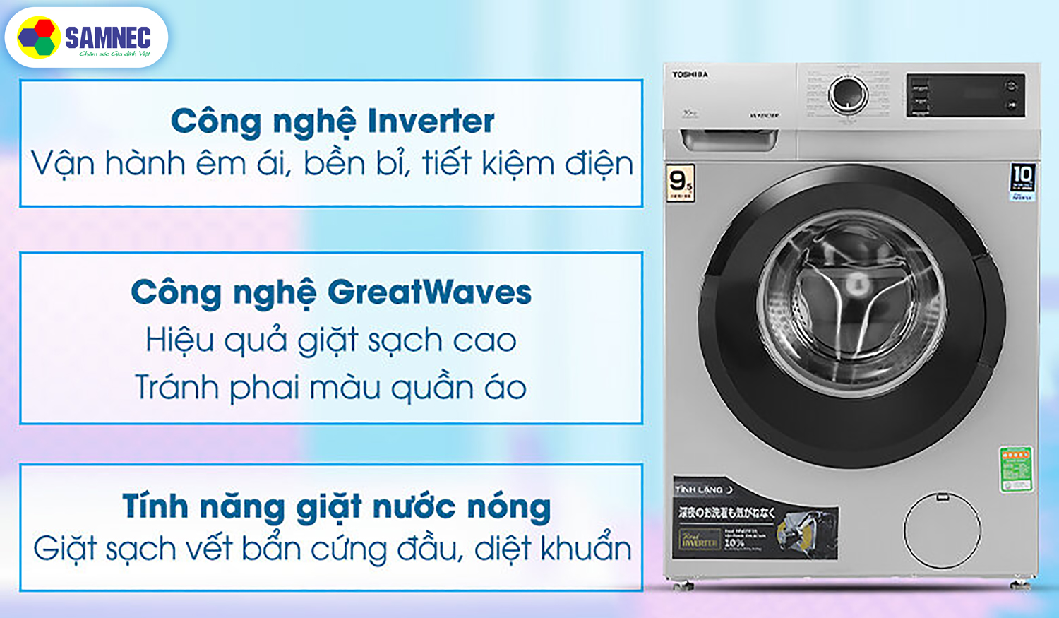 các công nghệ giặt máy giặt toshiba