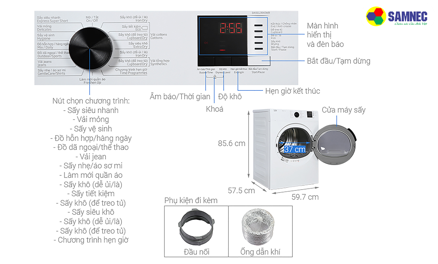  15 chương trình sấy chuyên biệt