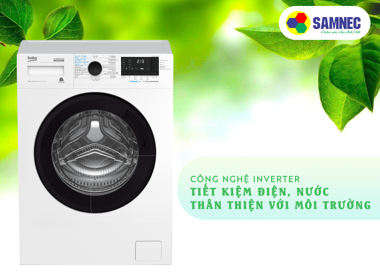 Công nghệ tiết kiệm Inverter máy giặt BeKo