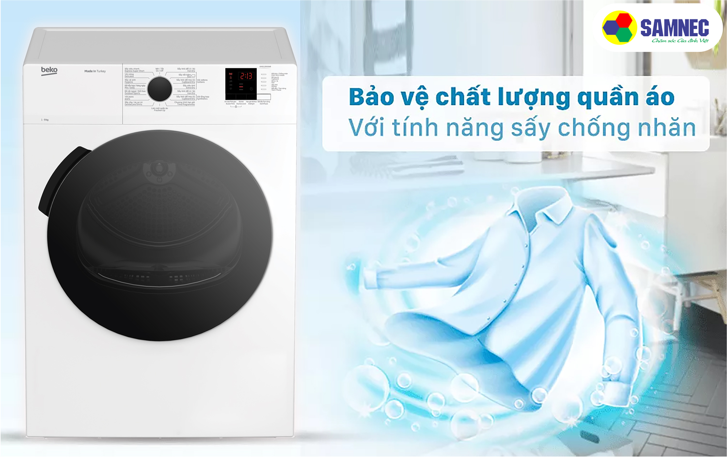 Chống nhăn tự động giảm thời gian là ủi.