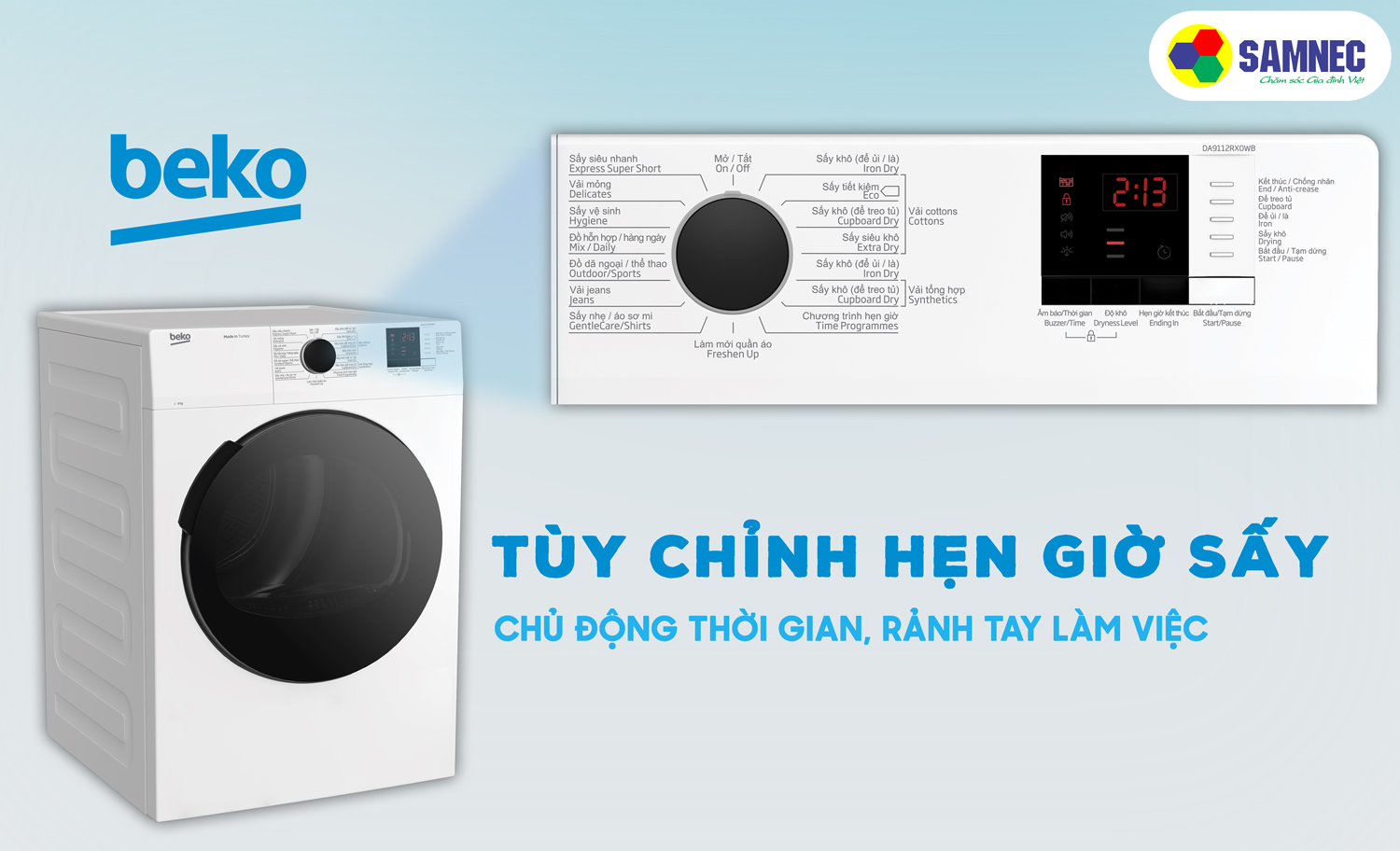 Hiển thị thời gian sấy trì hoãn