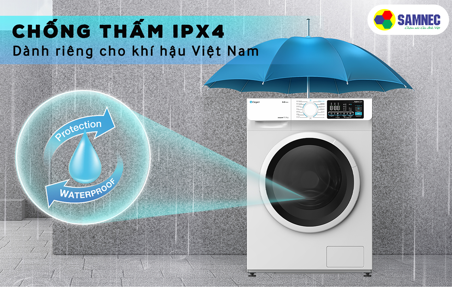 Chống thấm nước với tiêu chuẩn IPX4