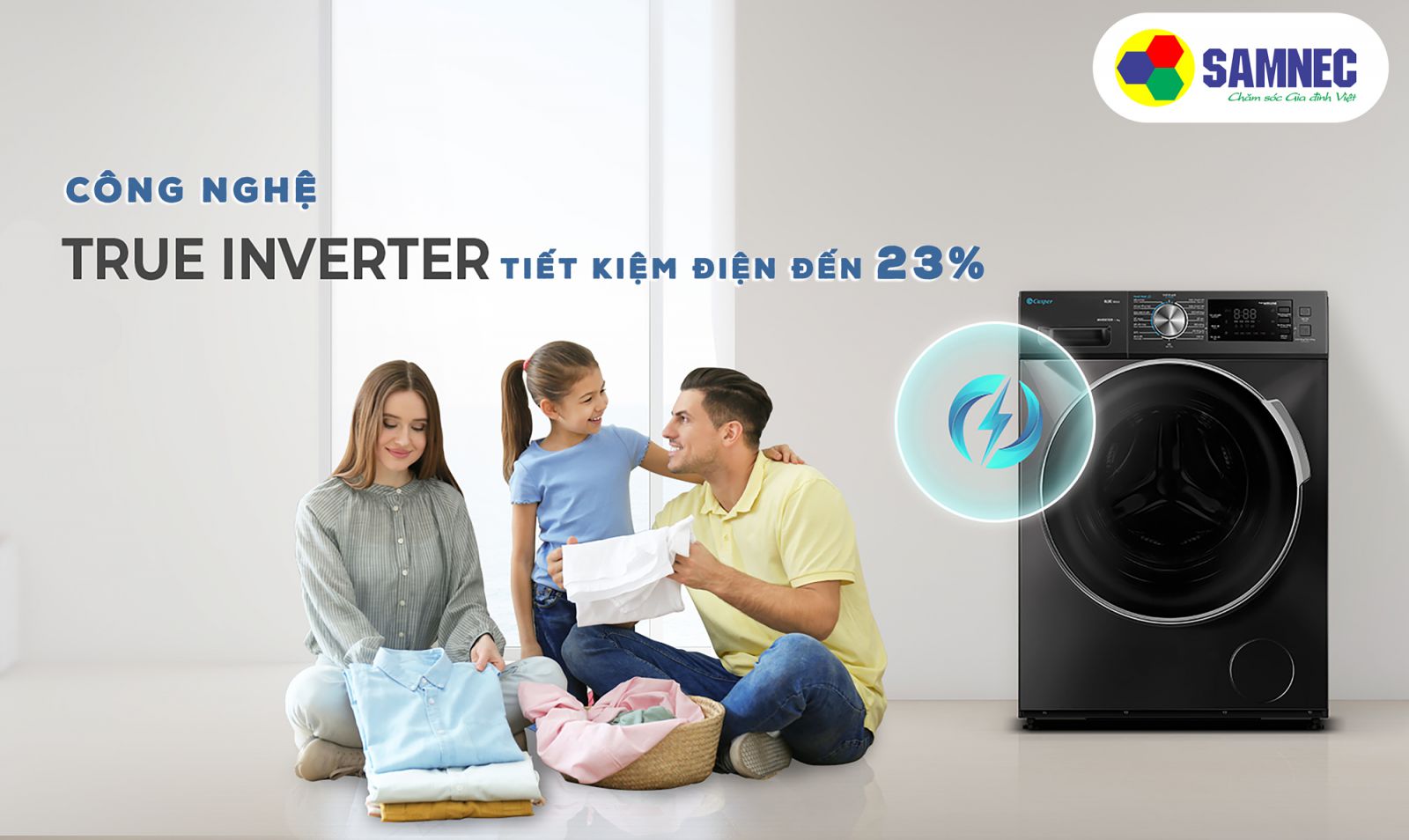 Động cơ True Inverter tiết kiệm điện đến 23%