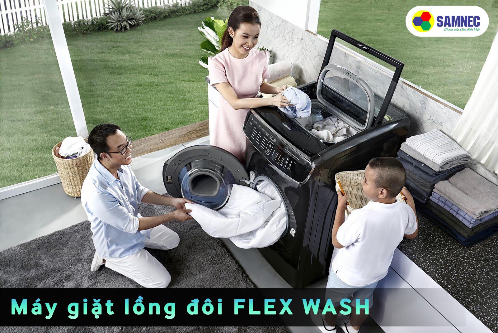 Máy giặt Samsung lồng đôi FlexWash