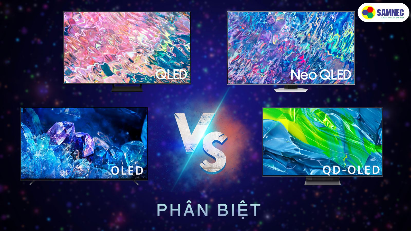 Có gì khác nhau trong công nghệ màn hình tivi OLED, QLED, NEO QLED ...