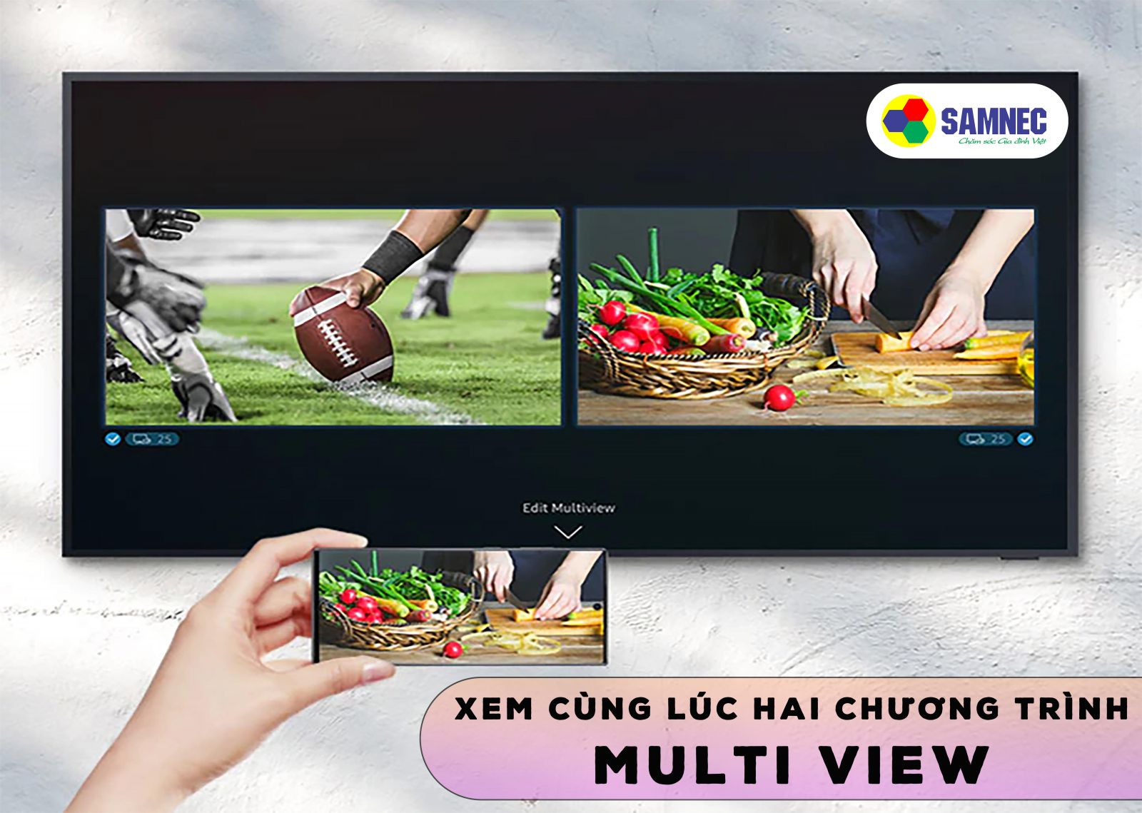 tính năng Multi View trên tivi Samsung Q60
