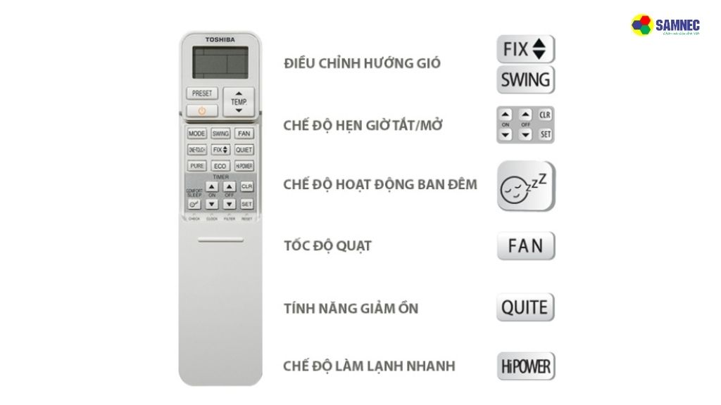 remote điều hòa toshiba