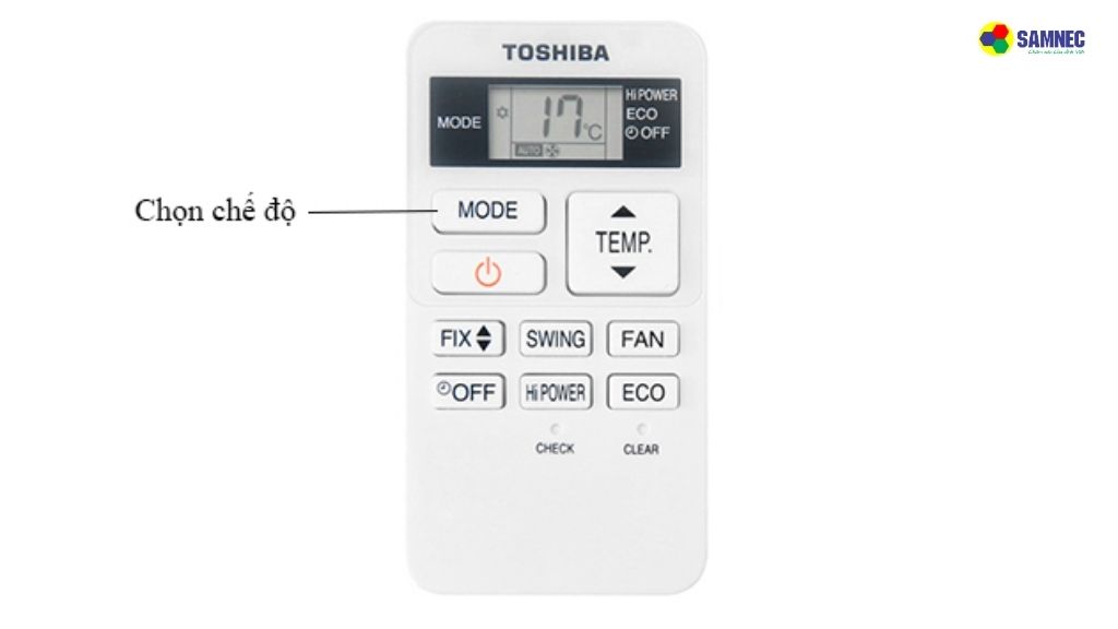 Chọn chế độ hoạt động cơ bản của điều hòa 