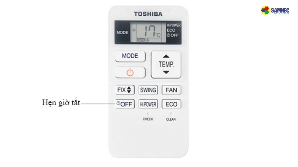 Cài đặt hẹn giờ tắt/ bật điều hòa Toshiba