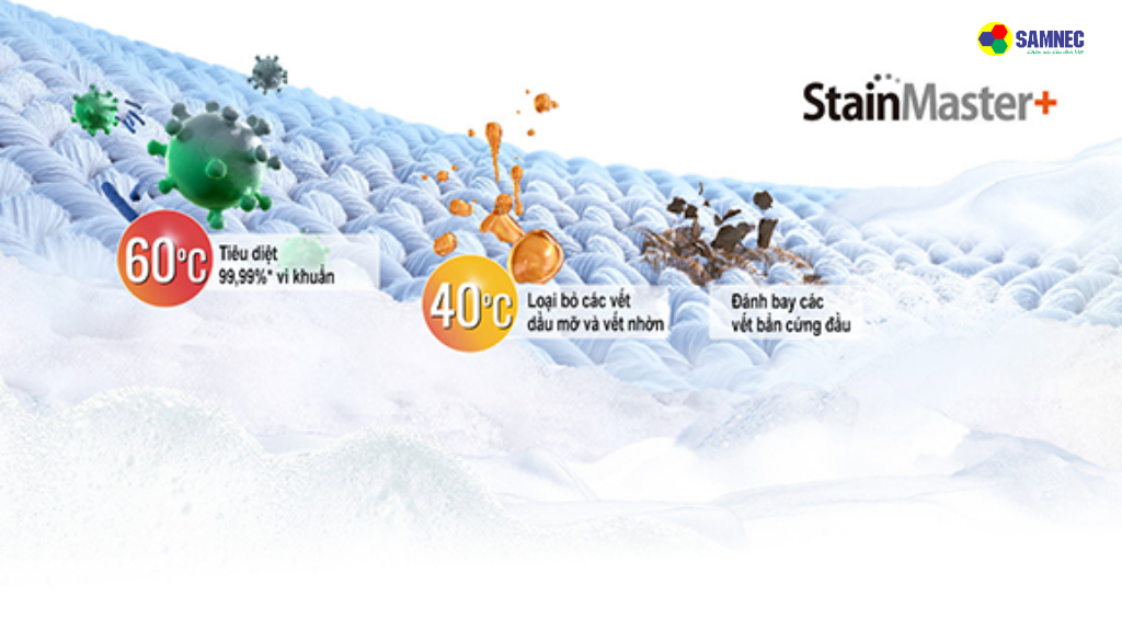 giặt thảm bằng chế độ nước ấm