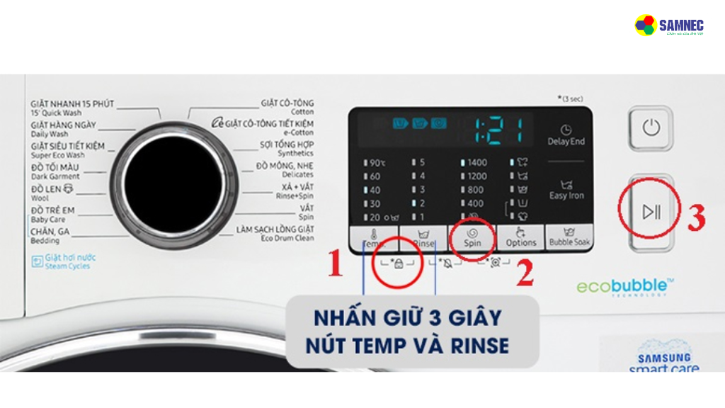 Máy giặt Samsung bị khóa cửa: