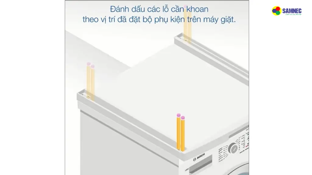  máy giặt và máy sấy chồng lên nhau