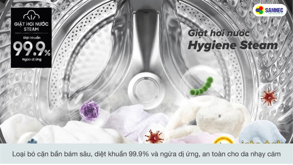 Chế độ giặt hơi nước Hygiene Steam