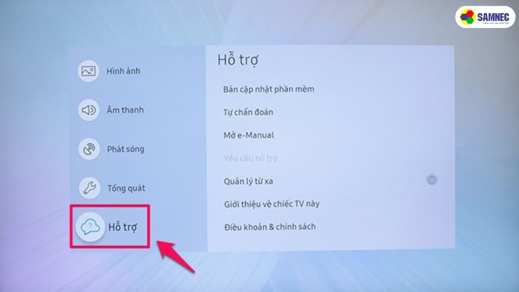 Cập nhật lại phần mềm mới nhất tivi Samsung