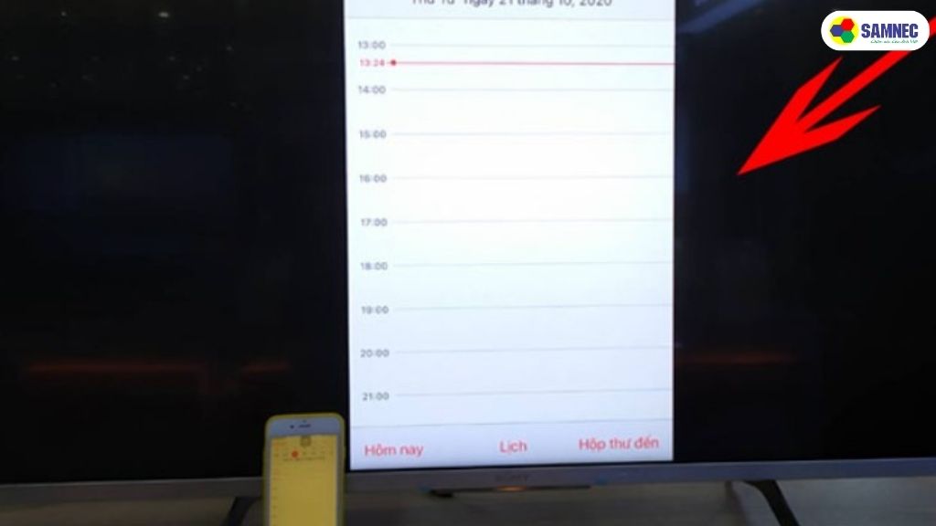 màn hình của điện thoại sẽ xuất hiện trên tivi, cho phép bạn thưởng thức nội dung trên màn hình lớn.