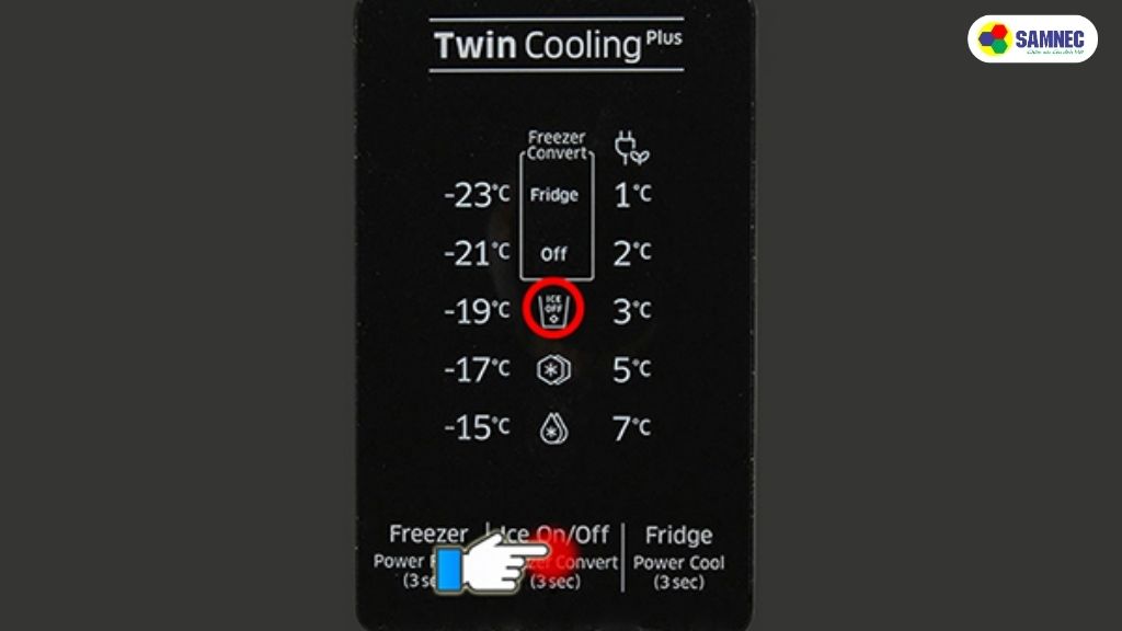 Bật chức năng làm đá tự động trên tủ lạnh 