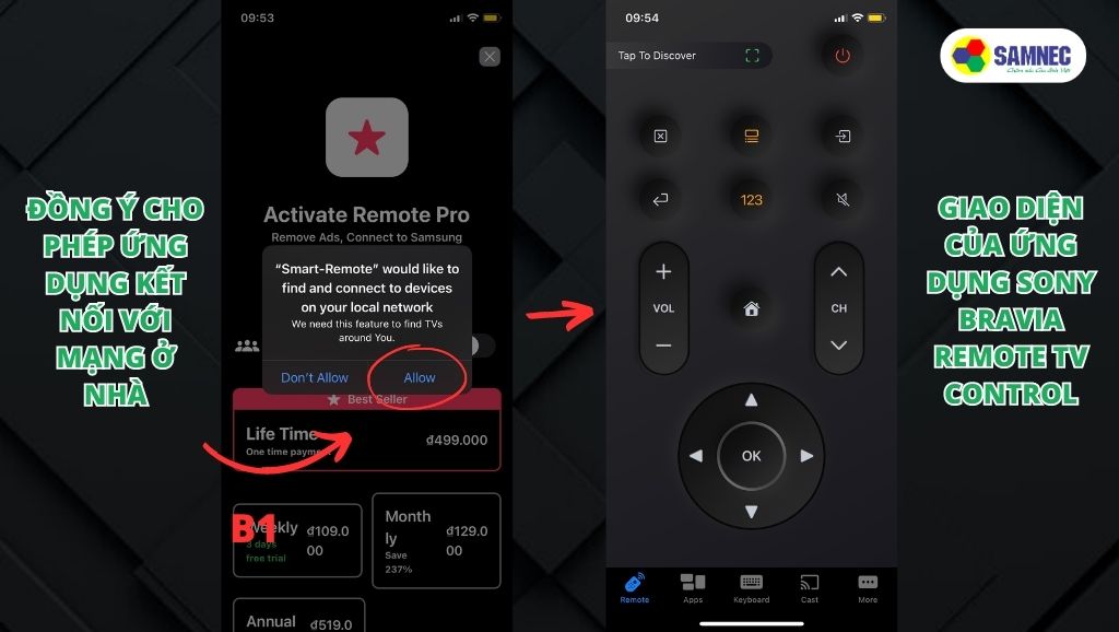 Đồng ý cho phép ứng dụng kết nối với mạng nội bộ