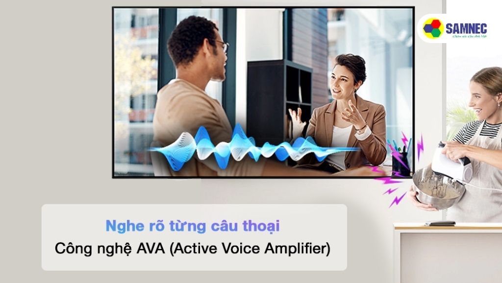 Công nghệ Active Voice Amplifier giúp âm thanh trên tivi Samsung tối ưu với môi trường xung quanh