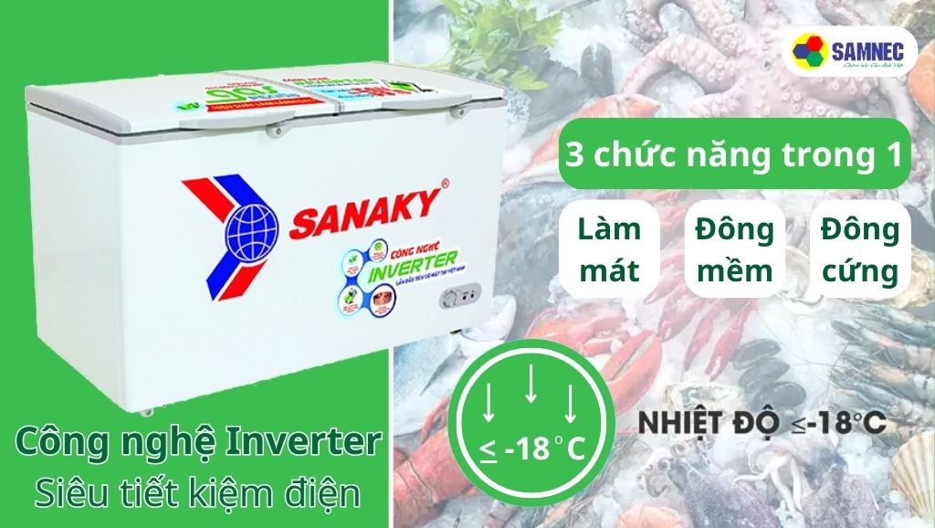 Những công nghệ hiện đại trên tủ đông Sanaky giá rẻ