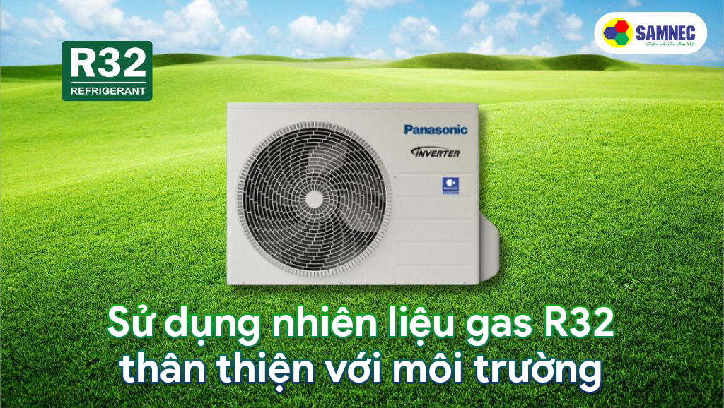 Điều hoà 1 chiều Panasonic Inverter 1 HP CU/CS-PU9ZKH-8M sửu dụng gas R32