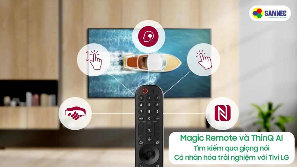 Điều khiển Magic Remote và công nghệ ThinQ AI của Tivi LG A1PTA
