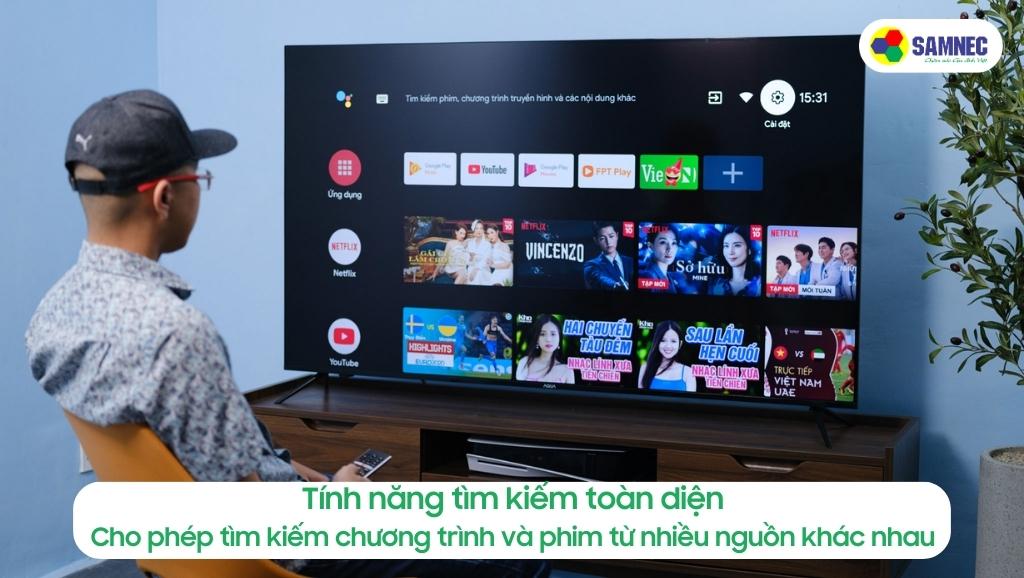 Google Tivi tích hợp tính năng tìm kiếm toàn diện