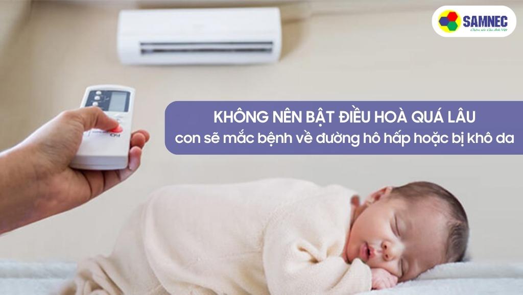 Không nên bật điều hoà quá lâu