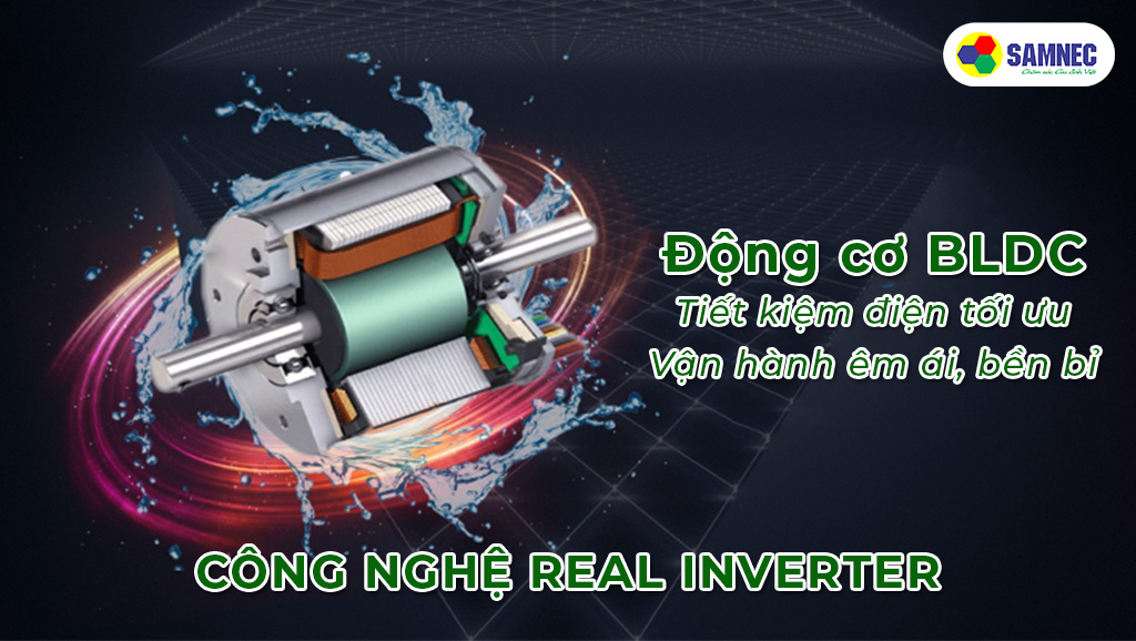 Công nghệ tiết kiệm điện Real Inverter trên máy giặt Toshiba TW-BK95S2V(WK)