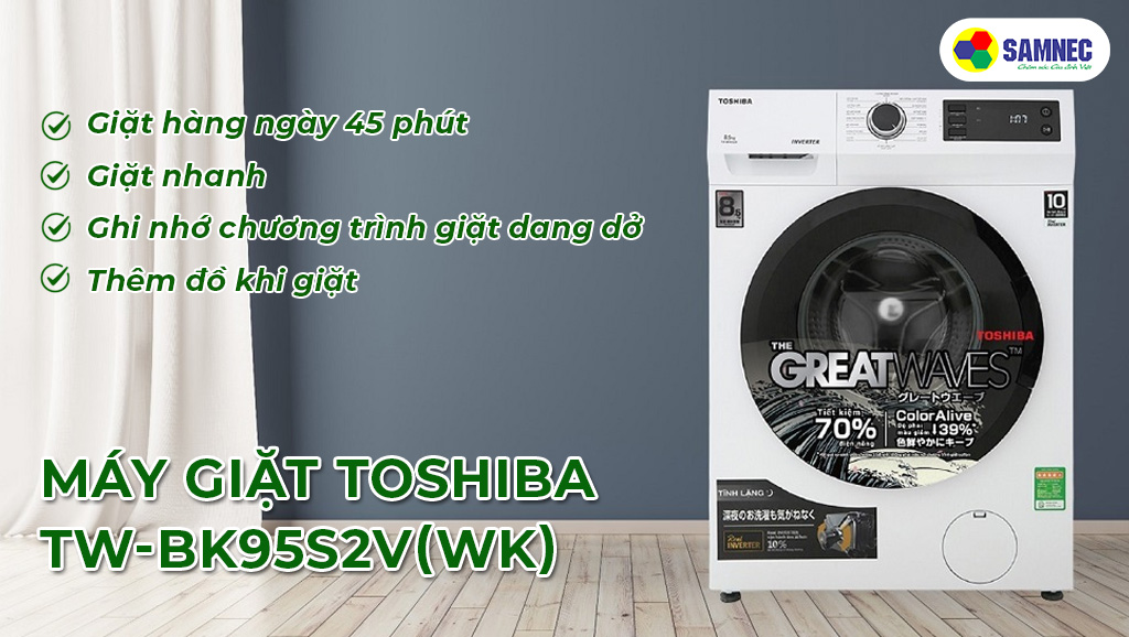 Các tính năng tiết kiệm điện trên máy giặt TW-BK95S2V(WK)