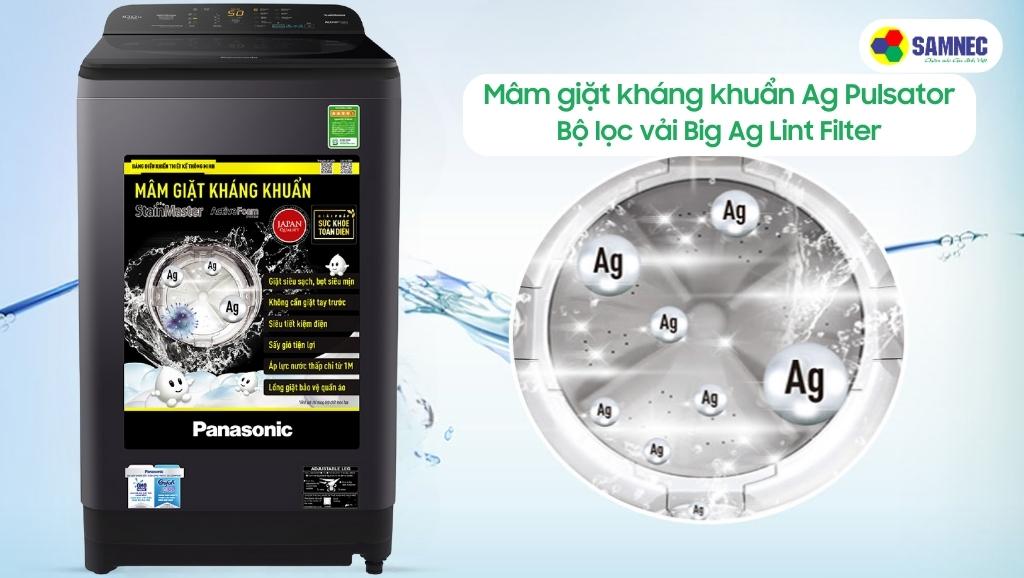 Mâm giặt kháng khuẩn Ag Pulsator của máy giặt Panasonic NA-F85A9DRV
