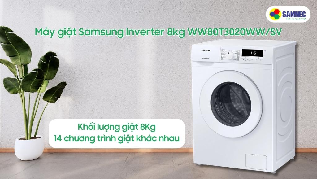 Máy giặt Samsung Inverter 8kg WW80T3020WW/SV