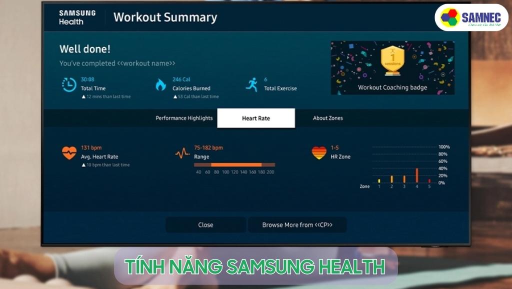 Tính năng Samsung Health của tivi Samsung Q60B
