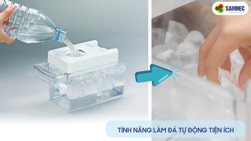 Khả năng làm đá tự động của tủ lạnh Hitachi Inverter R-FG690PGV7X GBK