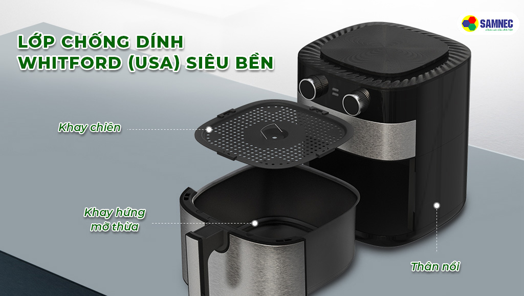 Nồi chiên không dầu Sunhouse SHD4026 có lớp chống dính siêu bền