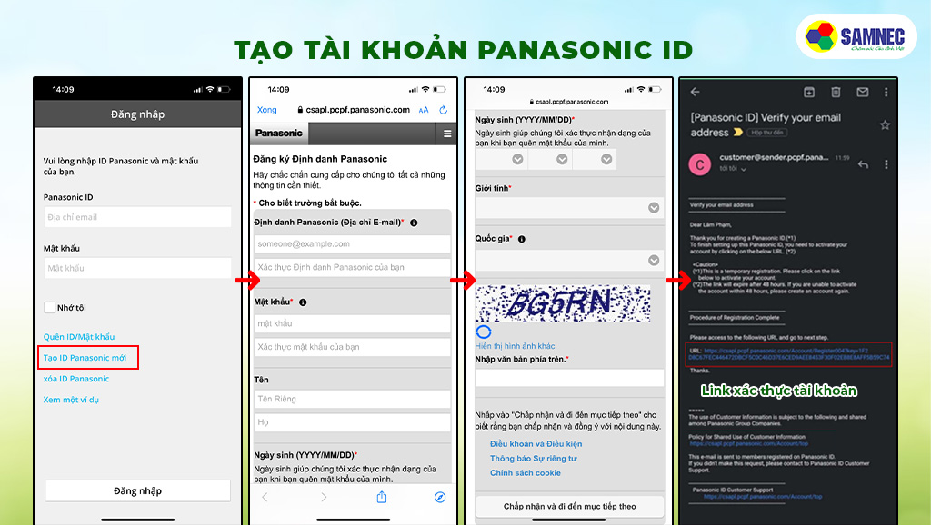 Hướng dẫn tạo tài khoản Panasonic ID