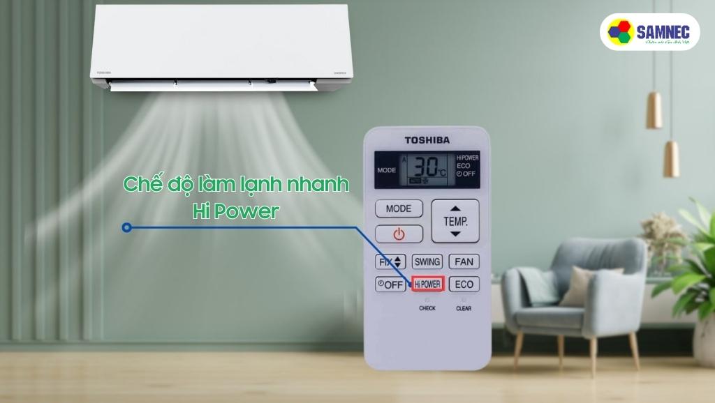 Chế độ làm lạnh nhanh Hi Power của điều hoà Toshiba RAS-H13E2KCVG-V