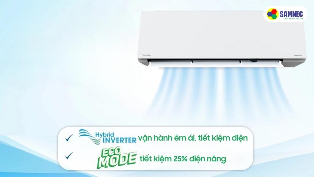 Điều hoà Toshiba RAS-H13E2KCVG-V kết hợp công nghệ Inverter và chế độ Eco