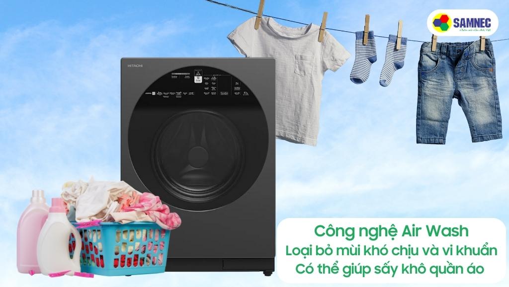 Công nghệ Air Wash trong máy giặt Hitachi 10kg BD-100XGV