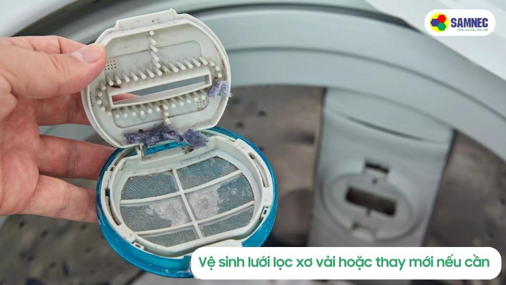 Vệ sinh lưới lọc xơ vải của máy giặt